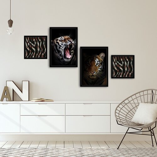 Wallity 4PSCT-12 multicolor decorative framed mdf painting (4 pieces) Cene