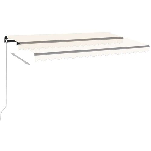  Tenda na ručno uvlačenje s LED svjetlima 450 x 350 cm krem Slike