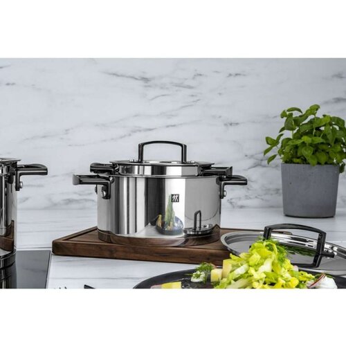  Duboka tava s poklopcem Zwilling 71160-005-0 Crna Srebrna 5 Dijelovi &amp;Oslash; 24 cm &amp;Oslash; 20 cm &amp;Oslash; 16 cm 1 5 L 2 L 3 L 6 L 3 5 L (5 kom.) Slike