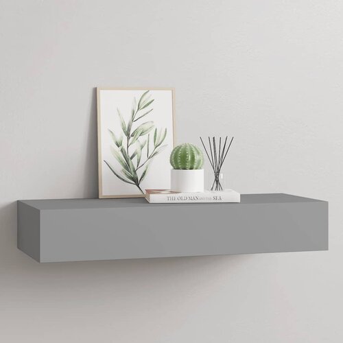 Zidna polica s ladicom siva 60 x 23,5 x 10 cm MDF Cijene