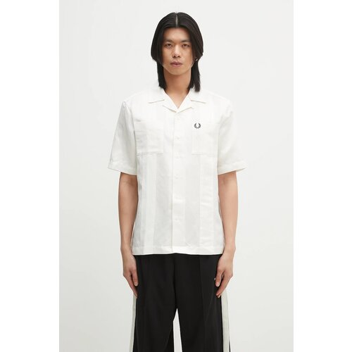 Fred Perry Srajce z dolgimi rokavi LINEN BLEND REVERE COLLAR S Bela Cene