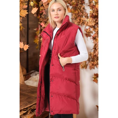 Dewberry Z6743 LADIES&amp;#039; VEST-PLAIN BURGUNDY Slike