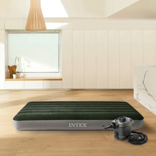 Intex Dura-Beam Vazdu&amp;scaron;ni krevet Twin Prestige Downy Airbed sa baterijskom pumpom 191cm x 99cm x 25cm ( 64777 ) Slike