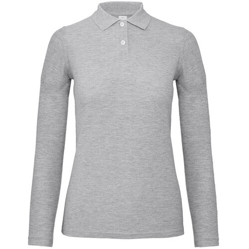  MAJICA DUGI RUKAVI POLO B&amp;amp;C ID.001 LSL/WOMEN 180G SVIJETLO SIVA L Slike