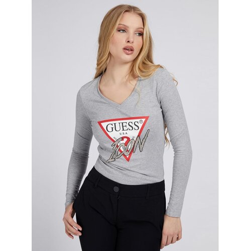 Guess Grey T-Shirt Icon Logo T-shirt applications - Women Slike