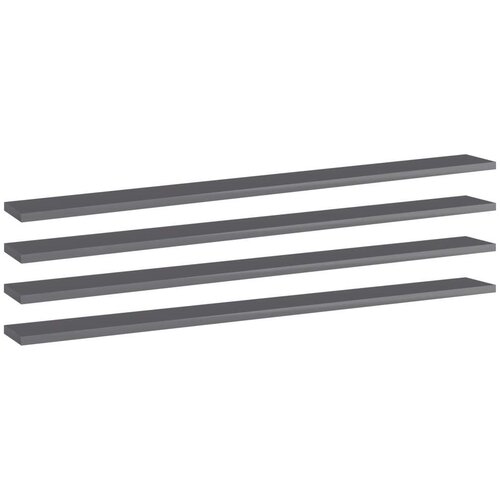 Police za knjige 4 kom visoki sjaj sive 100x10x1 5 cm iverica - visoko sjajno siva 100 x 10 x 1.5 cm 4 Cijene