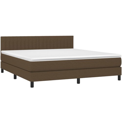 Maison Chic Box spring postelja - Vzmetna postelja z vzmetnico temno rjava 160x200 cm blago SL1795, (21909309) Cene