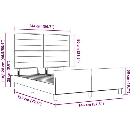VidaXL krevet svjetlosiva konstruirano drvo 140 x 190 cm ergonomski Slike