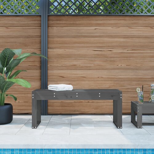 vidaXL Vrtna klop siva 110x38x45 cm trdna borovina Cene