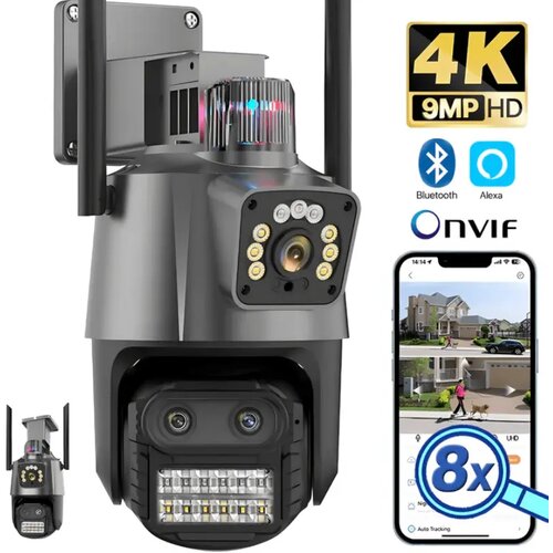  PTZ 4K kamera sa 3 sočiva 8x zumom i sirenom Cene