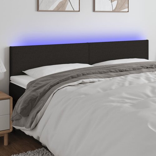vidaXL LED posteljno vzglavje črno 180x5x78/88 cm blago Cene