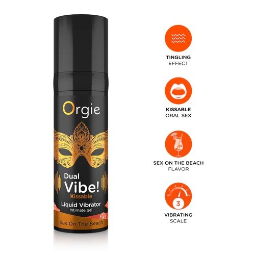 Orgie Dual Vibe! Kissable Liquid Vibrator Sex on the Beach 15ml Slike