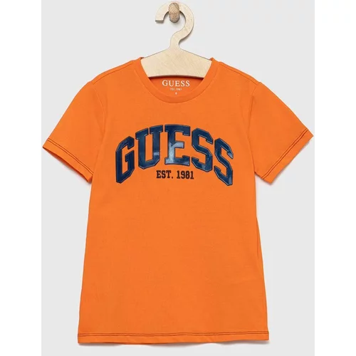 Guess Dječja majica kratkih rukava boja: narančasta, melanž