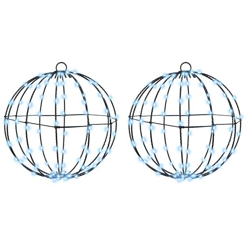  Lopta 2 kom. Hladna bijela 30 x 30 x 32 cm Metal Slike
