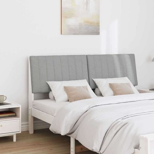 VidaXL tapecirani uzglavlje svijetlo siva 160 cm čvrsto borovo drvo Slike
