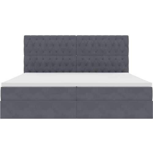 VidaXL krevet s prostorom za pohranu s led-om tamno siva 200 x 200 cm Slike