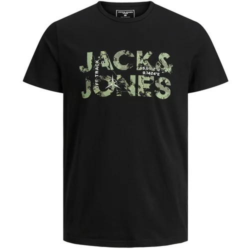 Jack & Jones Sweater majica zelena / crna / bijela