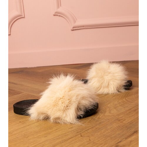 D/CEO marka niezdefiniowana Beige children's fur slides Malinka Cene