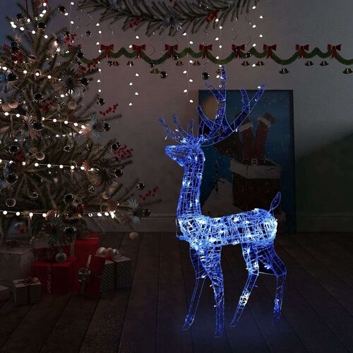 vidaXL Akrilni ukrasni božićni sob 140 LED žarulja 128 cm plavi Cene