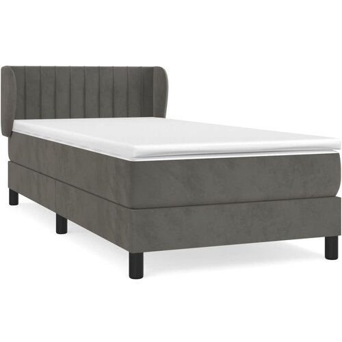 Maison Chic Box spring postelja - Vzmetna postelja z vzmetnico temno siva 90x200 cm žamet SL20537, (21893651) Slike
