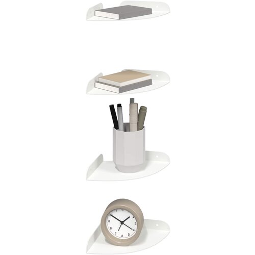  Lebdeća polica s policom s pohranom 4 pcs Bijeli 15 x 15 x 2 cm Slike