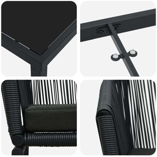 vidaXL 7-dijelni set vrtnih stolova crni poli ratan Cene