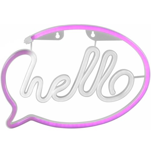  LED neonska zidna dekoracija HELLO LED/3W/3xAA USB ružičasta Slike