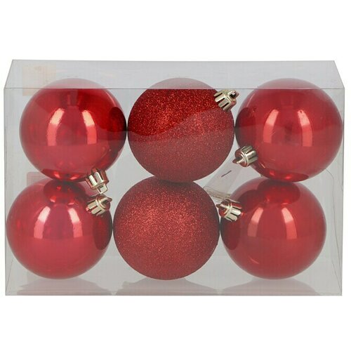  kuglica za božićno drvce (crvena, plastika, promjer: 8 cm) Slike