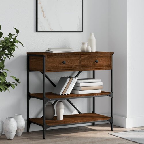 VidaXL Konzolni stol smeđa boja hrasta 75x34 5x75 cm konstruirano drvo Slike