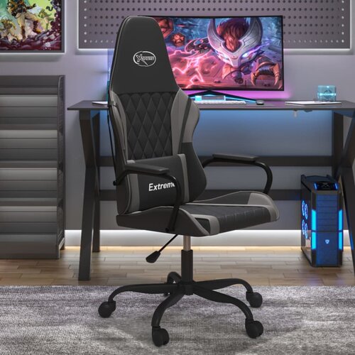 vidaXL Gaming stol črno in siva umetno usnje Cene