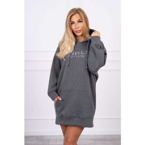 Kesi Insulated sweatshirt with embroidered oversize graphite inscription Slike