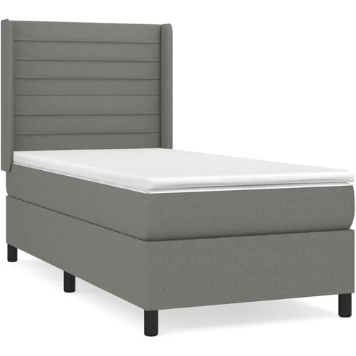 Maison Chic Box spring postelja - Vzmetna postelja z vzmetnico temno siva 90x200 cm blago SL13573, (21905155)