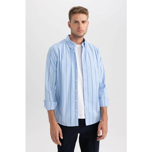 Defacto Modern Fit Woven Striped Long Sleeve Shirt Cene