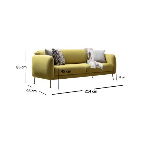 ATELIER Del Sofa Trosed Sofa-Bed Sevilla 3 Seat - zuta Slike