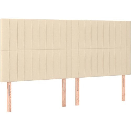  LED uzglavlje krem 180x5x118/128 cm od tkanine Slike