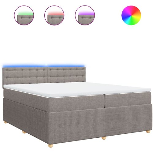 vidaXL Box spring postelja z vzmetnico taupe 200x200 cm blago, (21307088) Cene