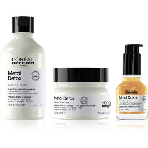 L&amp;acute;Or&amp;eacute;al Paris Serie Expert Metal Detox ekonomično pakiranje za o&amp;scaron;tećenu kosu Slike