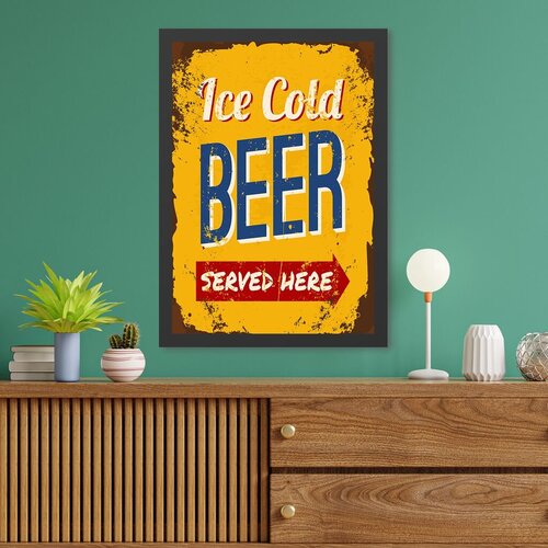 Wallity Uokvirena slika Ledeno hladno pivo, 55x75 cm Cene