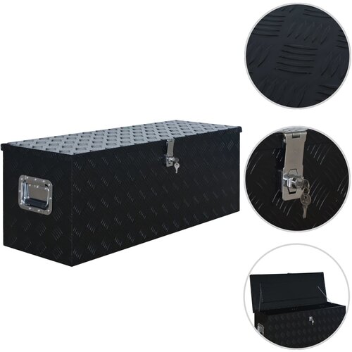 vidaXL Skrinja iz aluminija 1085x370x400 mm črna Cene