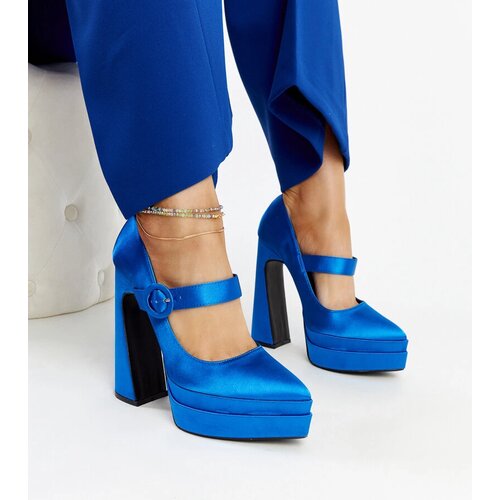 Gemre Blue pumps on a high block heel Mikea Cene