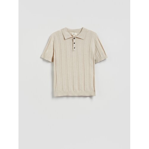 Reserved Polo majica od lana - bež Cijene