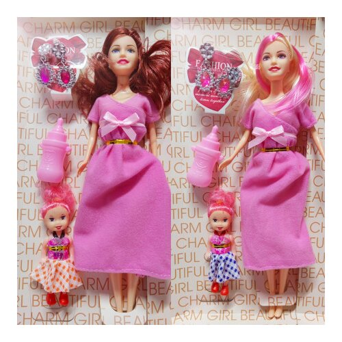 Ittl lutka sa devojčicom, flašica i minđuše ( 691534 ) Slike