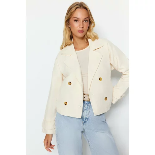 Trendyol Trench Coat - Ecru - Double-breasted