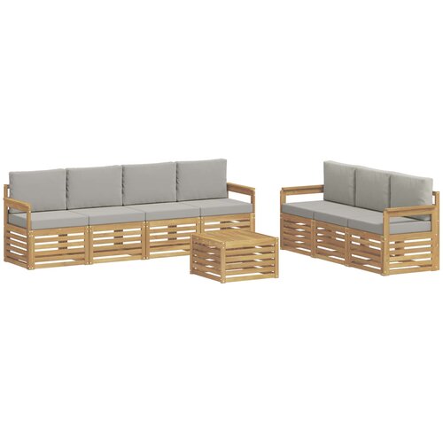  Setovi sofa 8 kom. Bijela i svjetlosiva Poliester Slike