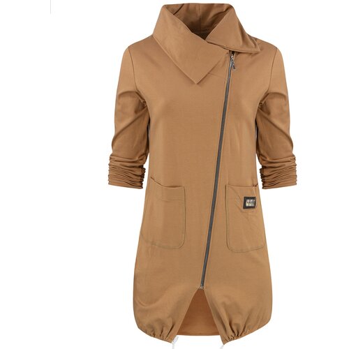 Pri Thin long sweatshirt with a diagonal zipper and a BEATA neck warmer Cene