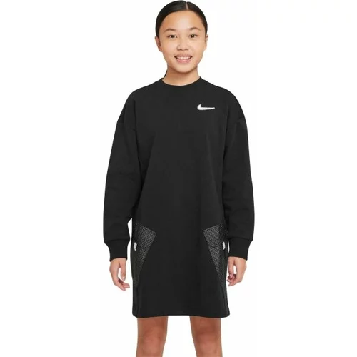Nike NSW DRESS OP Haljina za djevojčice, crna, veličina