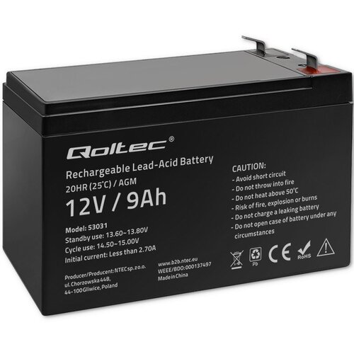 Qoltec 53031 AGM battery | 12V | 9Ah | max 135A Cijene