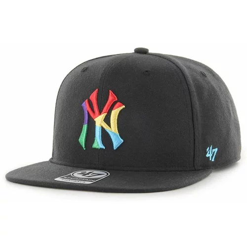 47 Brand Kapa iz mešanice volne MLB New York Yankees črna barva