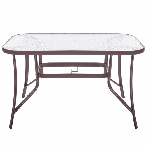 Springos stakleni vrtni stol 120 x 70 x 70 cm smeđi Slike