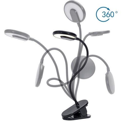 Aigostar LED prigu&amp;scaron;iva punjiva stona lampa sa klipsom LED/3W/5V 1800mAh crna Slike